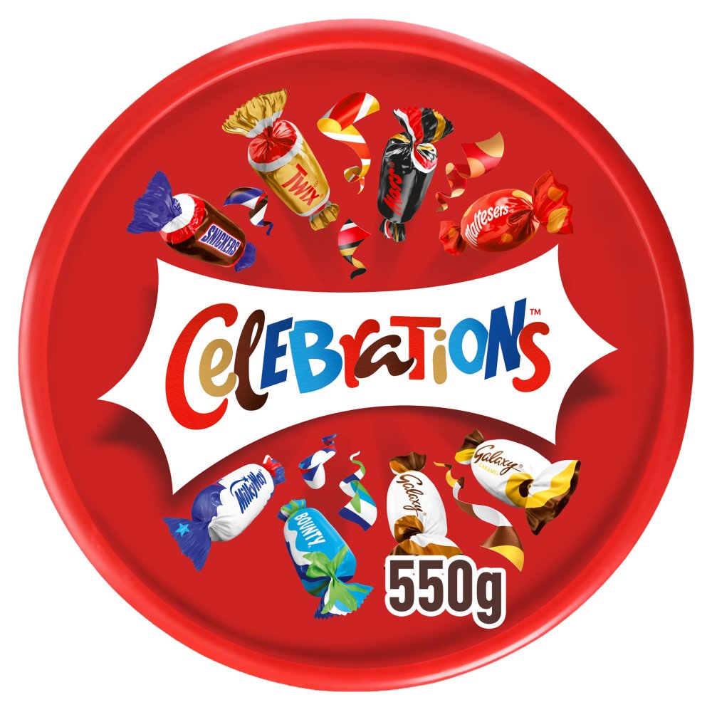 Celebrations Milk Chocolate Bar Sharing Tub 550g (Pack of 1)