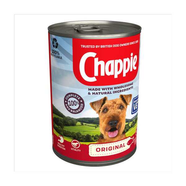 Chappie Adult Wet Dog Food Tin Original in Loaf 412g (Pack of 12)