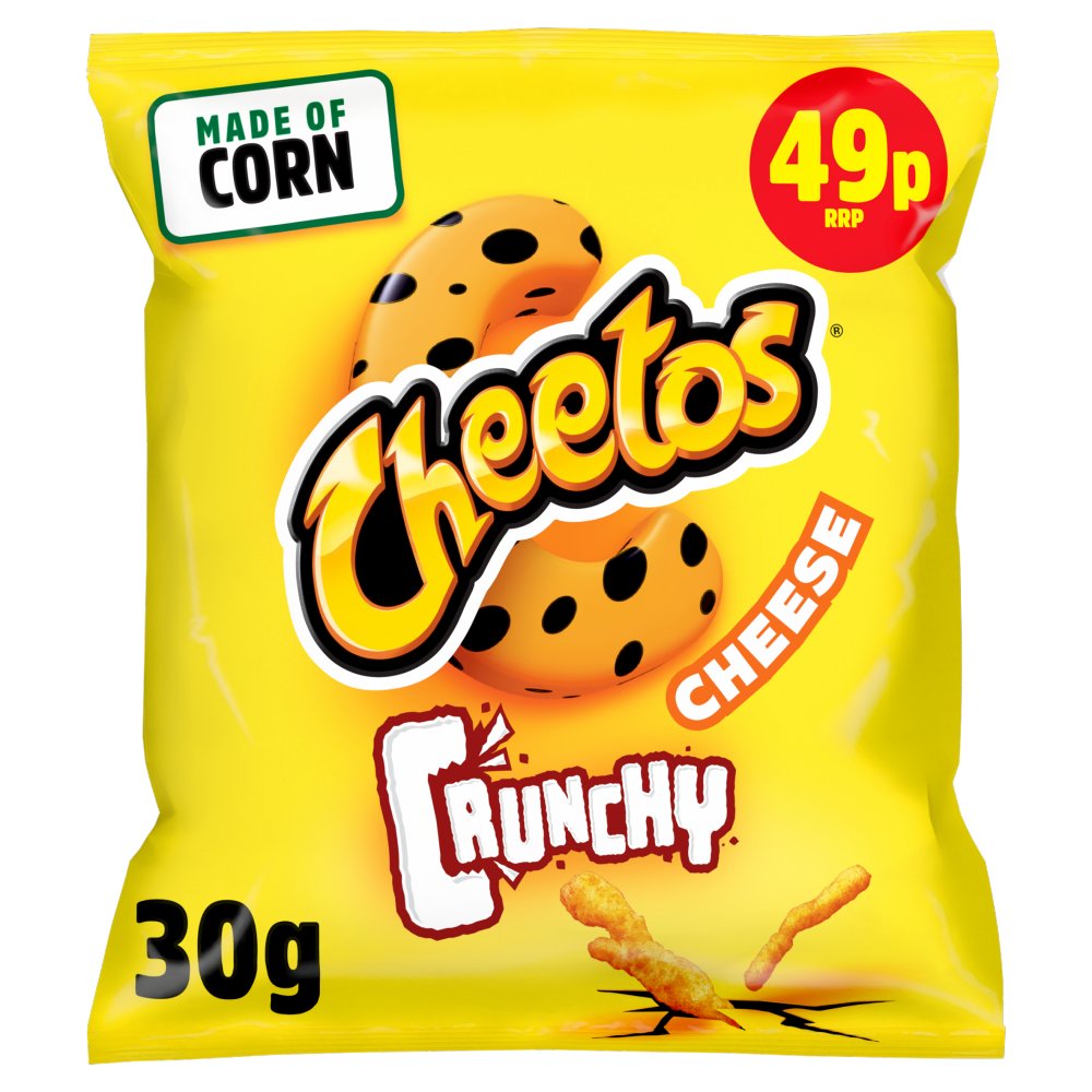 Cheetos Crunchy Cheese Snacks Crisps 30g (Pack of 30)