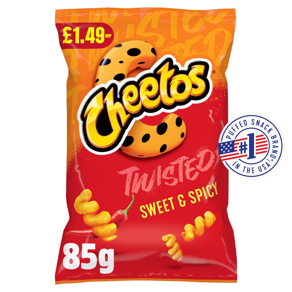 Cheetos Twisted Sweet & Spicy Sharing Crisps 85g  (Pack of 12)