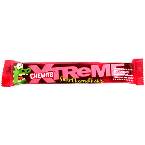 Chewits Xtreme Sour Cherry Chews 34g (Pack of 24)