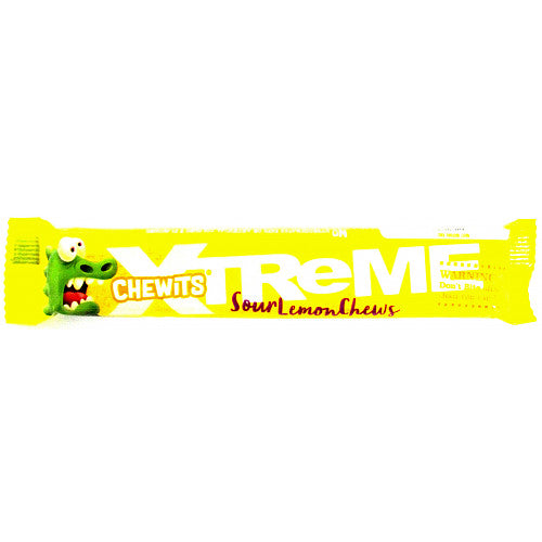Chewits Xtreme Sour Lemon Chews 30g (Pack of 24)