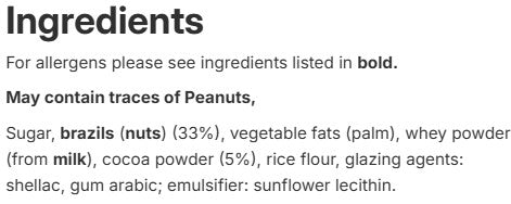 Zorba Online Chocolate Brazils 100g Bag