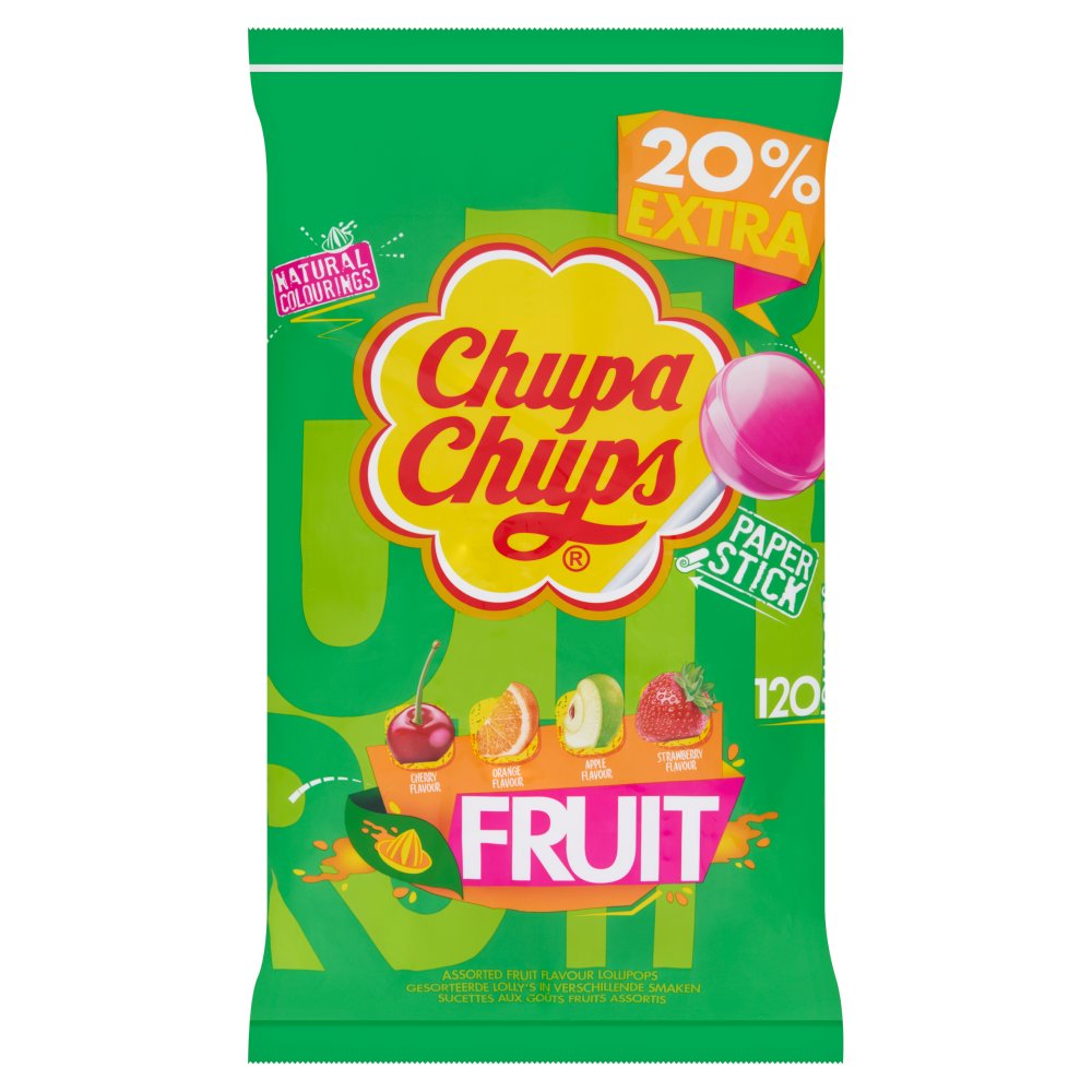 Chupa Chups 120 Fruit Lollipops 12g (Pack of 120)