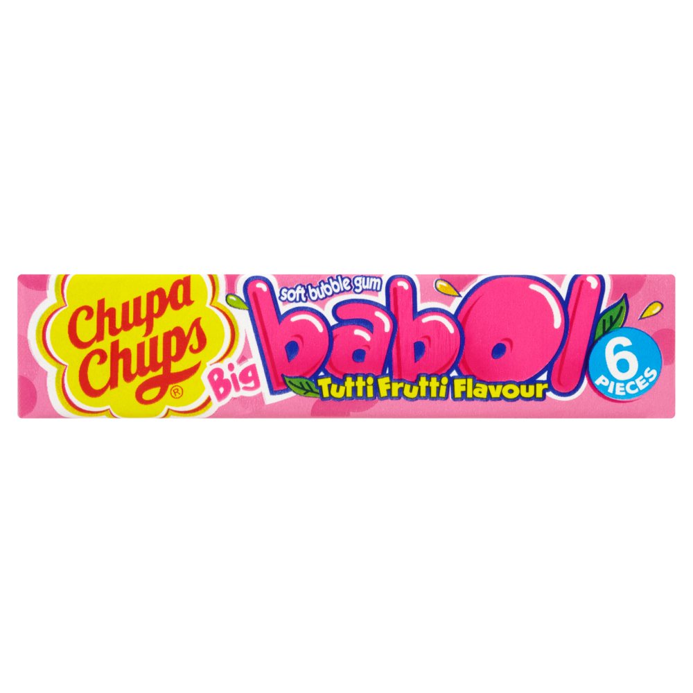 Chupa Chups Big Babol Tutti Frutti Flavour Soft Bubble Gum - 27.6g / 6 Pieces (Pack of 20)