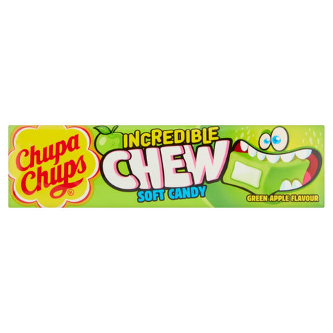 Chupa Chups Incredible Chew Soft Candy Green Apple Flavour 45g (Pack of 240)