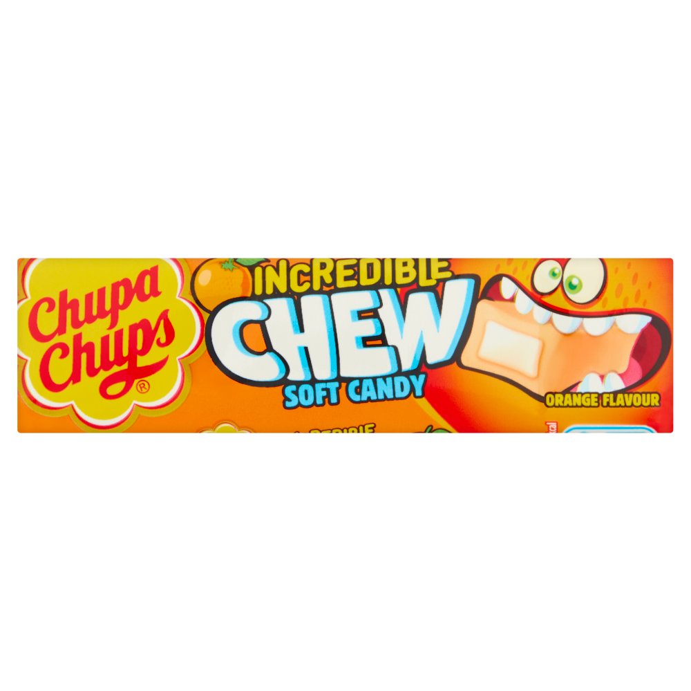 Chupa Chups Incredible Chew Soft Candy Orange Flavour 45g (Pack of 240)