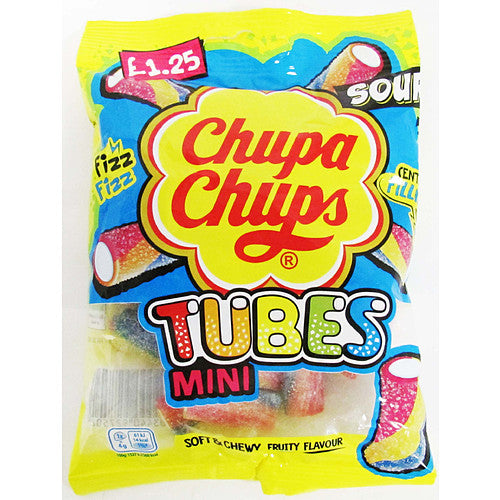Chupa Chups Soft & Chewy Fruity Flavour Mini Tubes 120g (Pack of 12)