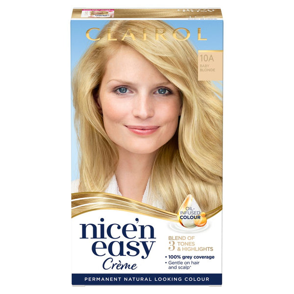 Clairol Nice'n Easy Hair Dye, 10A Baby Blonde 177ml (Pack of 3)