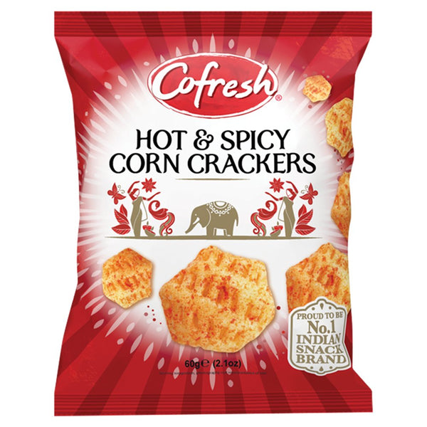 Cofresh Hot & Spicy Corn Crackers 60g (Pack of 12)