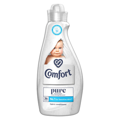 Comfort Dermatologically tested Fabric Conditioner Pure 36 Wash 1.26Ltr (Pack of 1)
