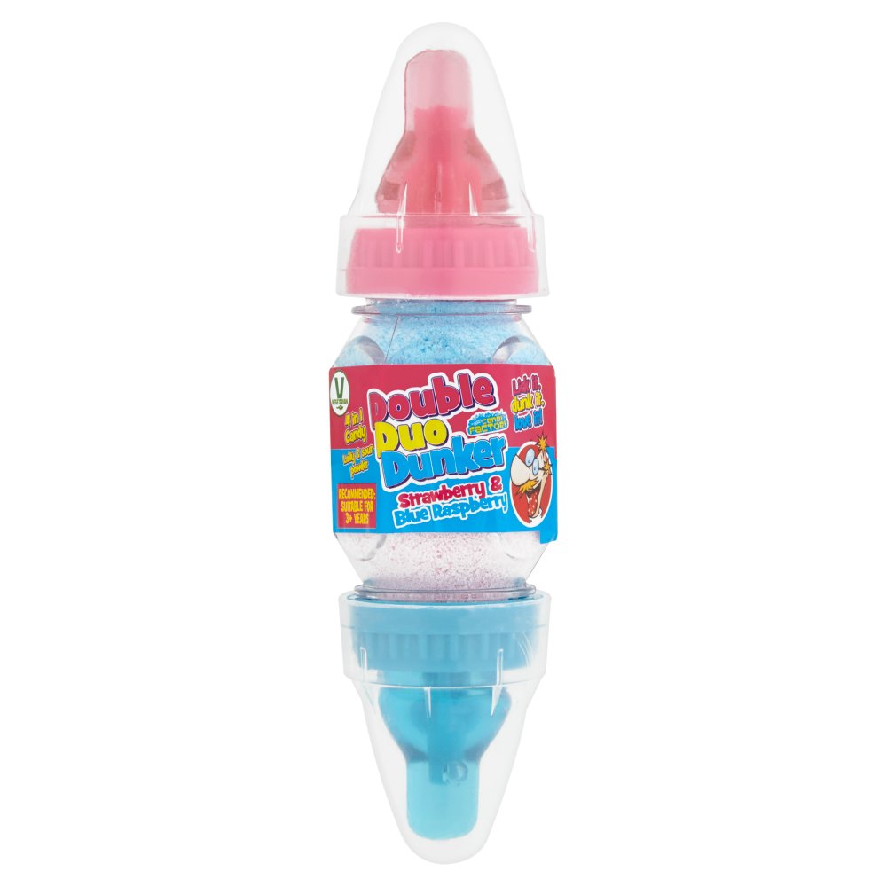 Crazy Candy Factory Double Duo Dunker Blue Raspberry & Cola 32g (Pack of 32)
