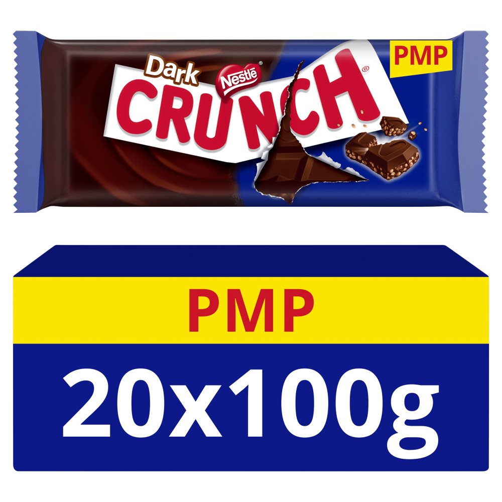 Crunch Dark Chocolate Sharing Bar 100g  (Pack of 20)
