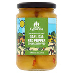 Cypressa Garlic & Red Peppers Double Stuffed Halkidiki Olives 315g (Pack of 6)