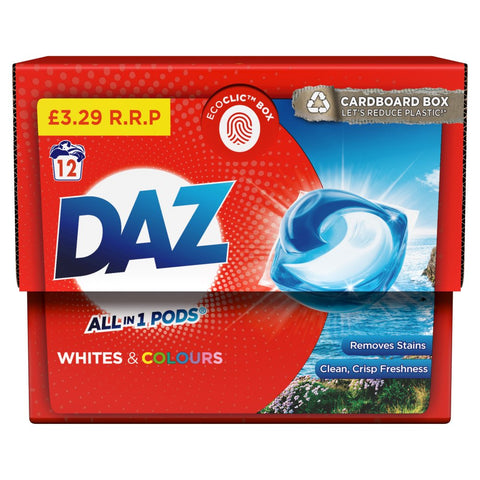 DAZ All-in-1 Pods Washing Liquid Capsules, 12 Washes (Pack of 1)