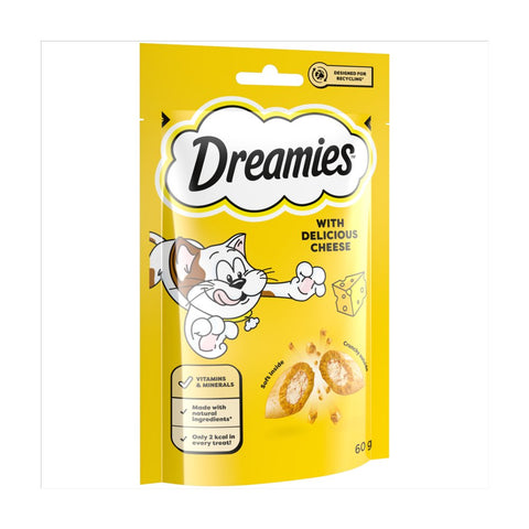 Dreamies Cat Treat Biscuits with Cheese 60g (Pack of 8)