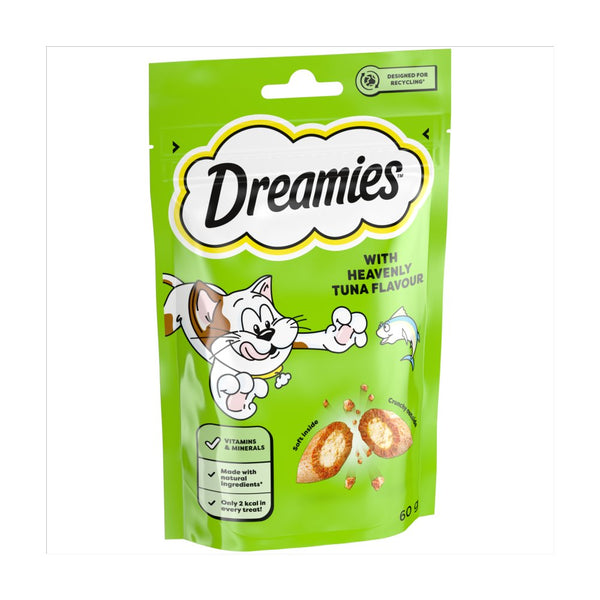 Dreamies Cat Treat Biscuits with Tuna Flavour 60g (Pack of 8)