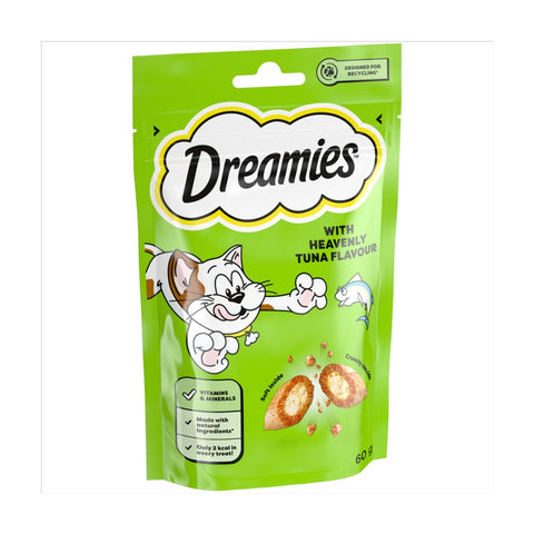 Dreamies Cat Treat Biscuits with Tuna Flavour 60g (Pack of 8)