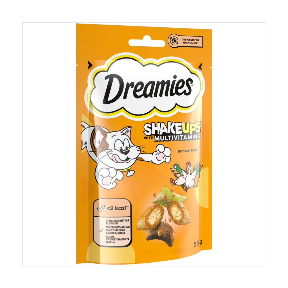 Dreamies Mix Cat Treat Biscuits with Cheese & Beef 60g (Pack of 8)
