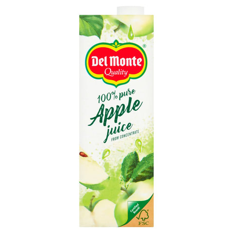 Del Monte 100% Pure Apple Juice from Concentrate 1 Litre (Pack of 6)