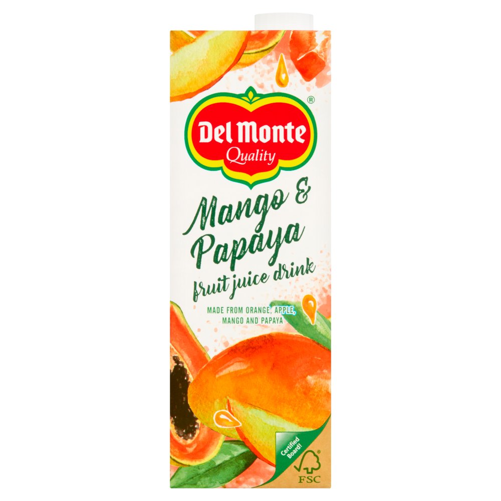 Del Monte Mango & Papaya Fruit Juice Drink 1 Litre (Pack of 6)