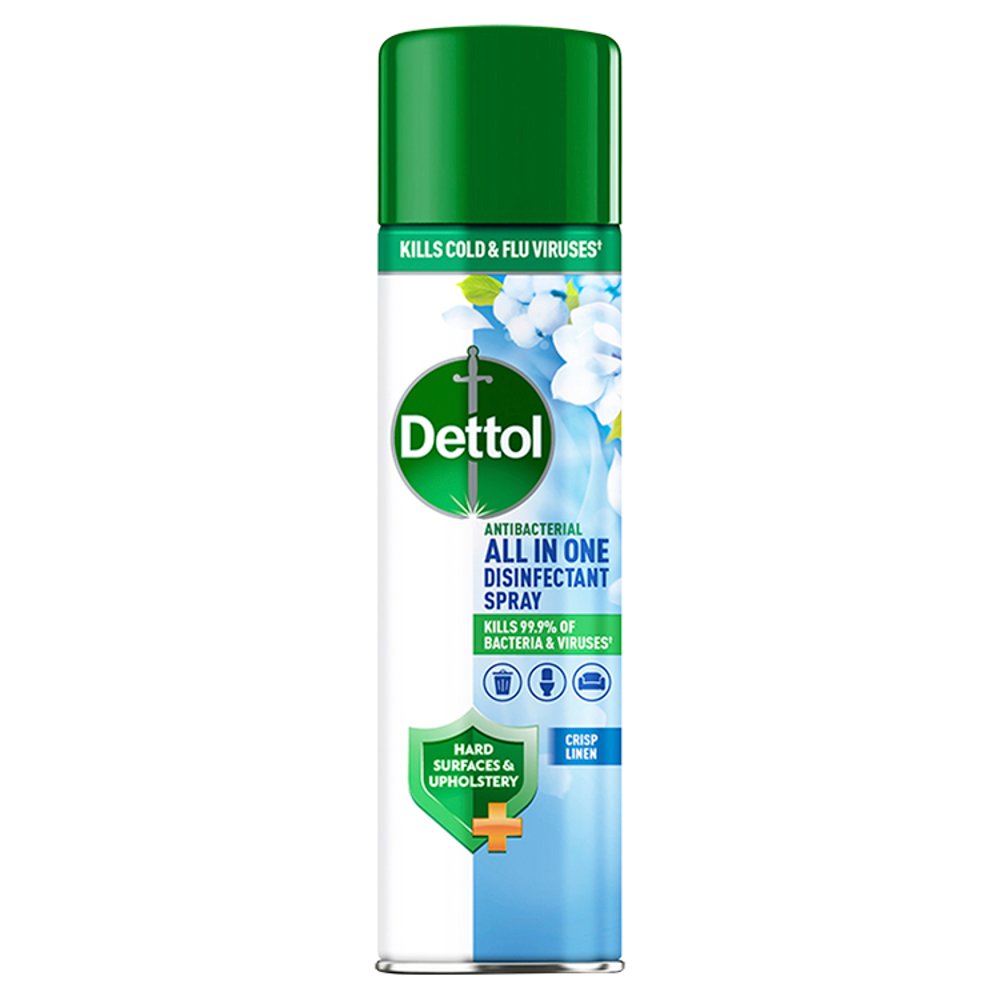 Dettol All-In-One Disinfectant Spray, Crisp Linen 300ml (Pack of 6)