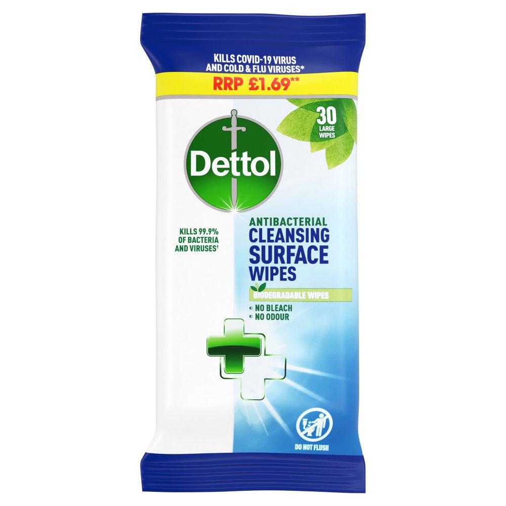 Dettol Antibacterial Surface Cleansing Wipes, 30 Wipes (Pack of 12)