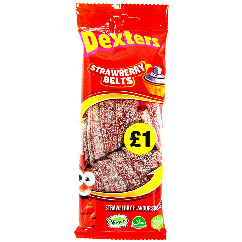Dexters Strawberry Belts 160g (Pack of 12)