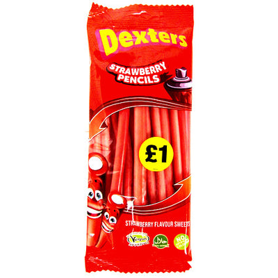 Dexters Strawberry Pencils 160g (Pack of 12)
