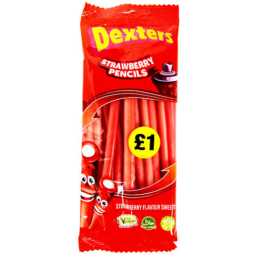 Dexters Strawberry Pencils 160g (Pack of 12)