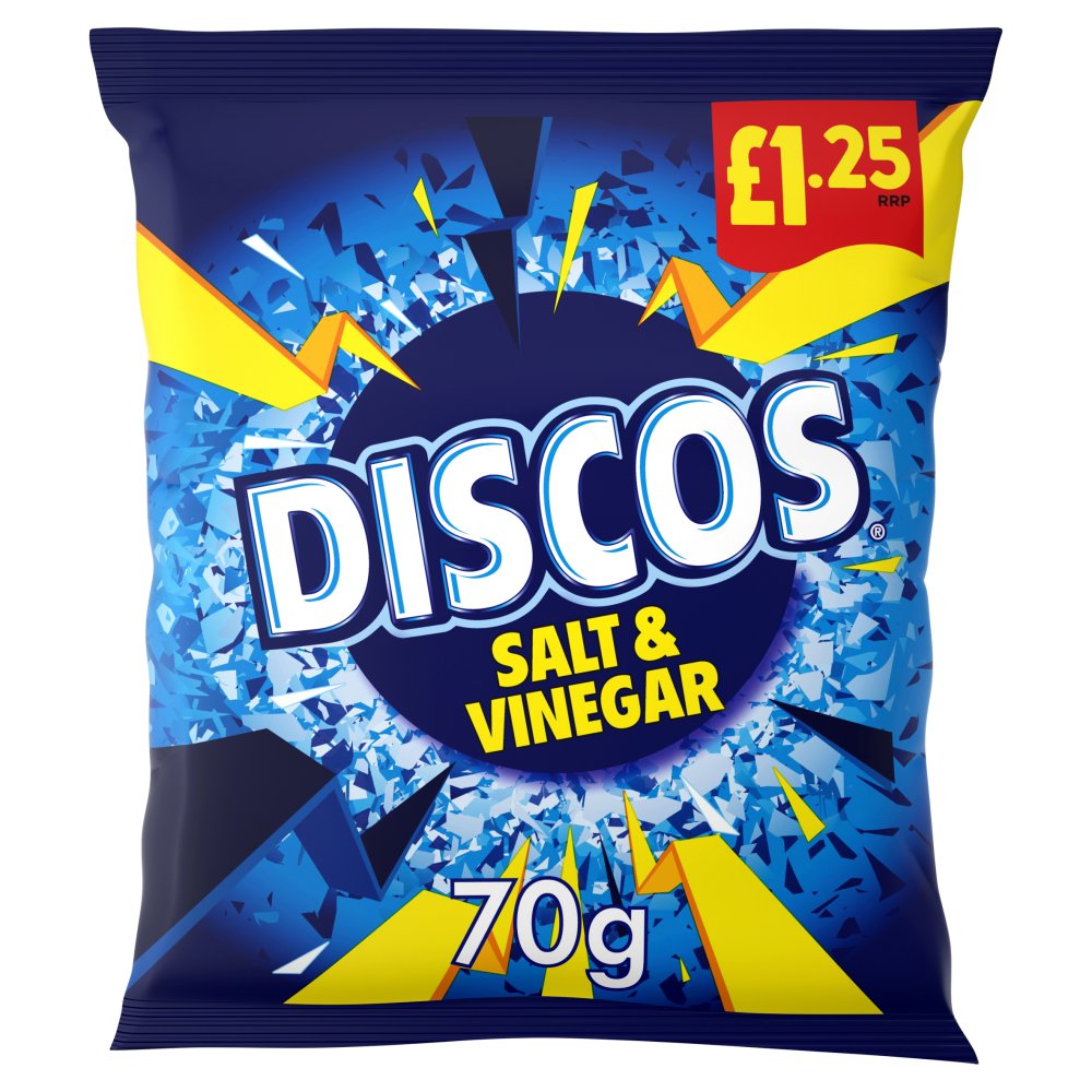 Discos Salt & Vinegar Crisps 70g (Pack of 16)
