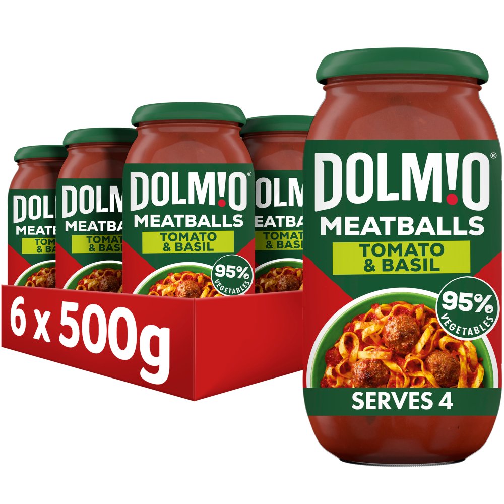 Dolmio Meatball Tomato and Basil Pasta Sauce 500g (Pack of 6)