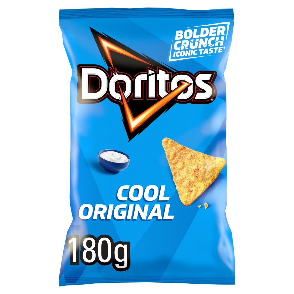 Doritos Cool Original Tortilla Chips Sharing Bag Crisps 180g (Pack of 12)