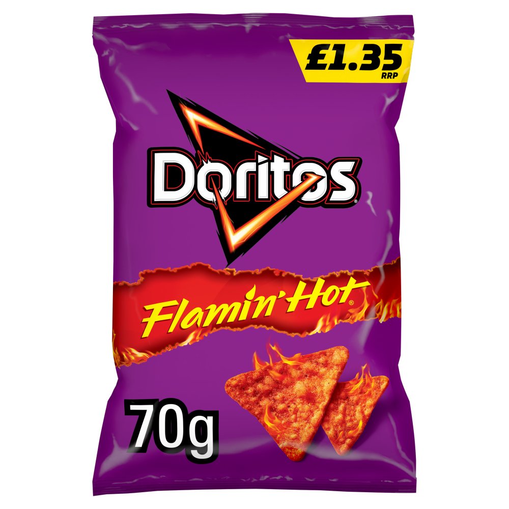 Doritos Flamin' Hot Sharing Bag Crisps 70g (Pack of 15)