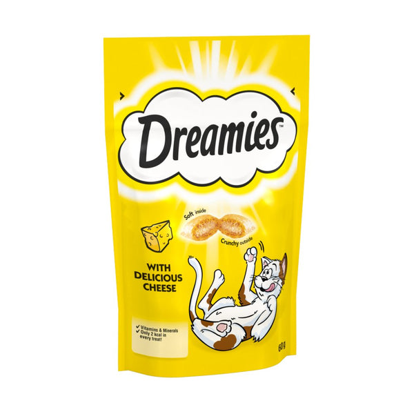 Dreamies Cat Treat Biscuits with Cheese 60g (Pack of 8)