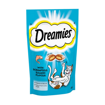Dreamies Cat Treat Biscuits with Salmon Flavour 60g (Pack of 8)