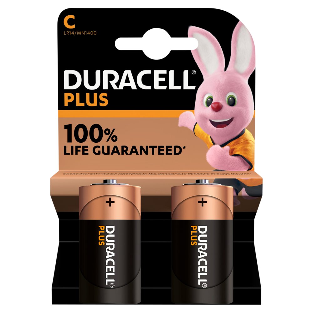 Duracell Plus 100% C 2pk (Pack of 10)