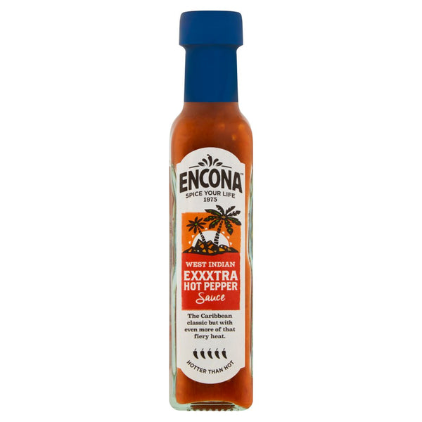 Encona West Indian Exxxtra Hot Pepper Sauce 142ml (Pack of 6)