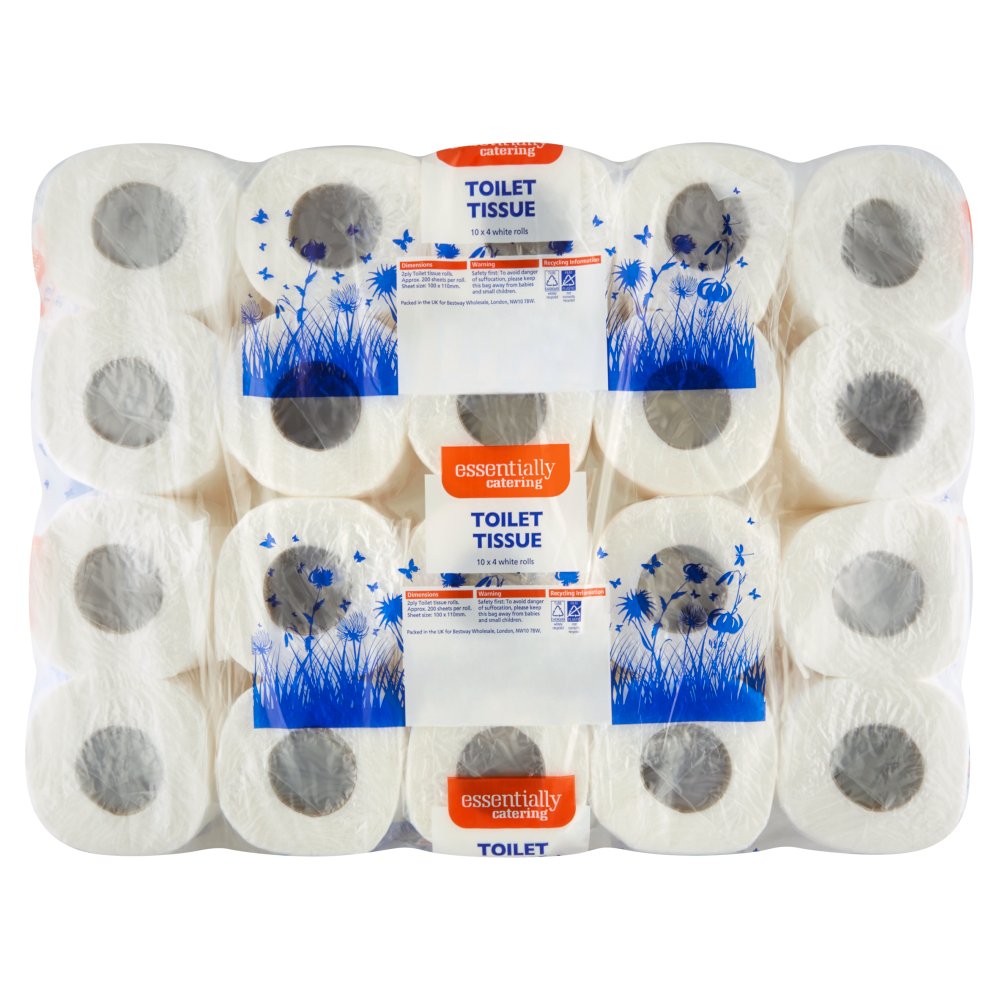 Essentially Catering Toilet Tissue 10 x 4 White Rolls (Pack of 1)