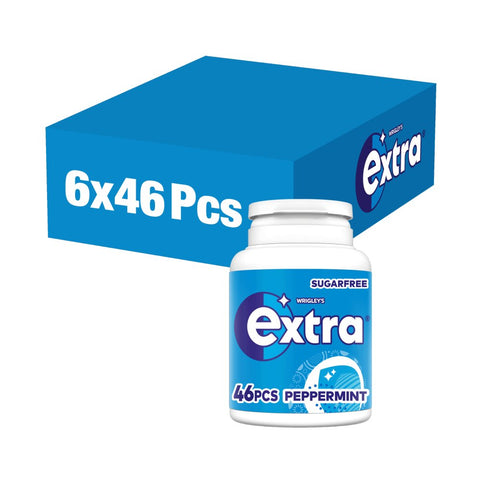 Extra Chewing Gum Bottle Sugar Free Peppermint x46 Pieces (Pack of 6)