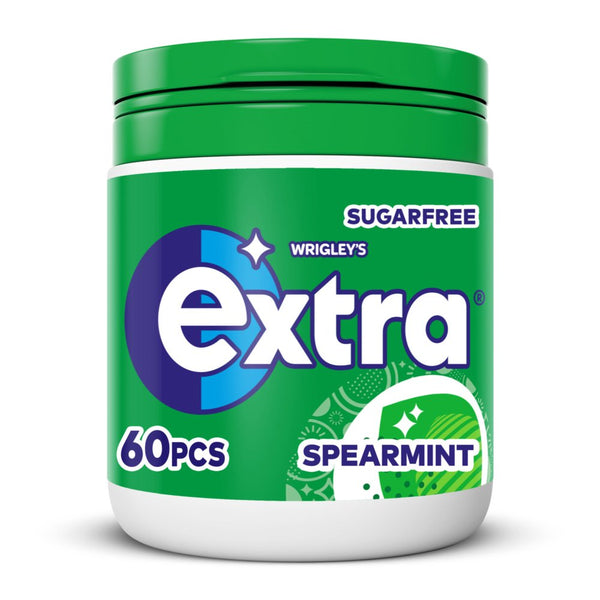 Extra Spearmint Sugarfree Chewing Gum Bottle 60 Pieces (Pack of 6)