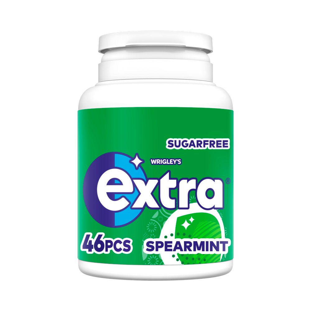 Extra Spearmint Sugarfree Chewing Gum Bottle 46 Pieces (Pack of 6)
