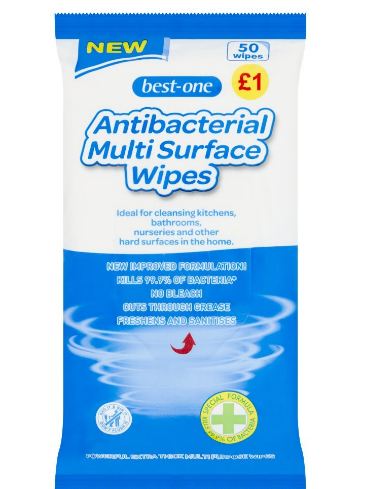 Bestin Antibacterial Multi Surface 50 Wipes(Pack of 12)