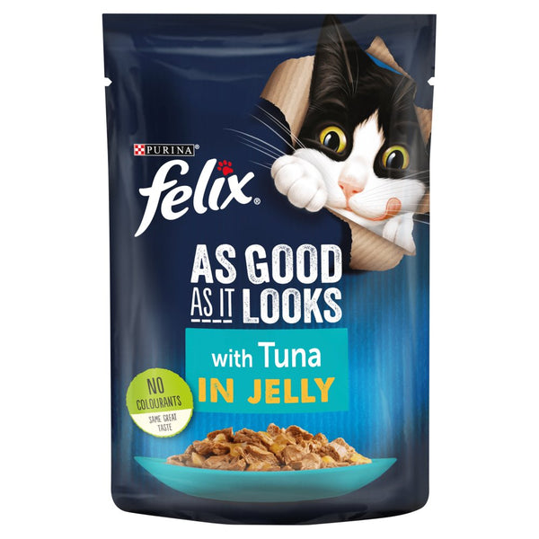 FELIX AS GOOD AS IT LOOKS Tuna in Jelly Wet Cat Food 100g (Pack of 20)