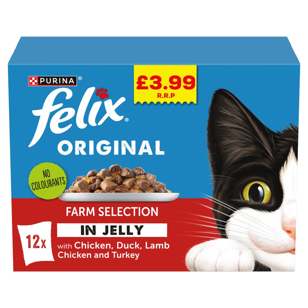 Felix Original Meaty Selection in Jelly 12 x 85g (Pack of 4)