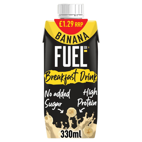 FUEL10K Banana High Protein Milk Breakfast Drink 330ml (Pack of 8)
