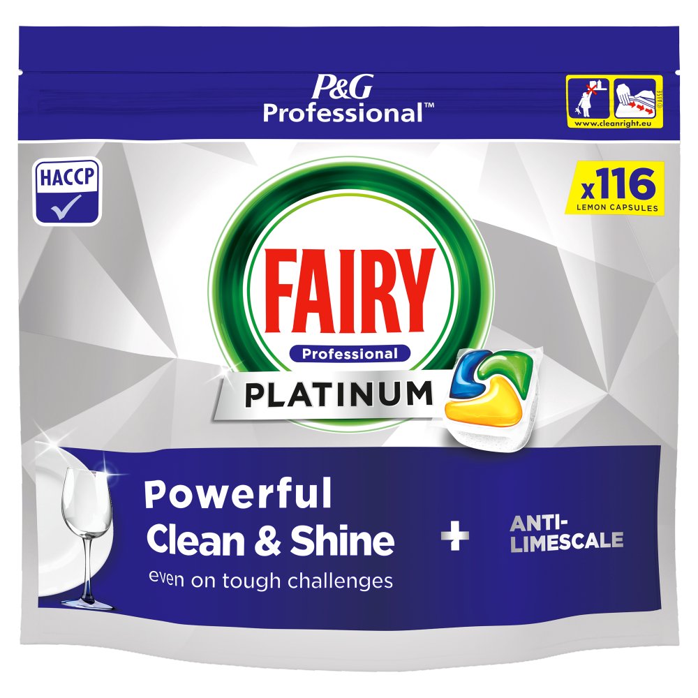 Fairy Professional Platinum Dishwasher Tablets, Fresh Lemon Scent 116 Washes (Pack of 1)