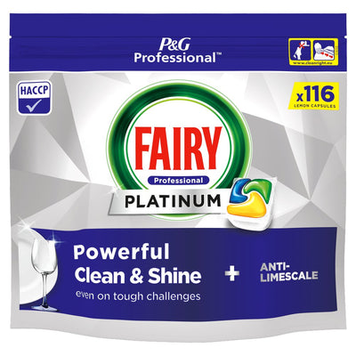 Fairy Professional Platinum Dishwasher Tablets, Fresh Lemon Scent 116 Washes (Pack of 1)