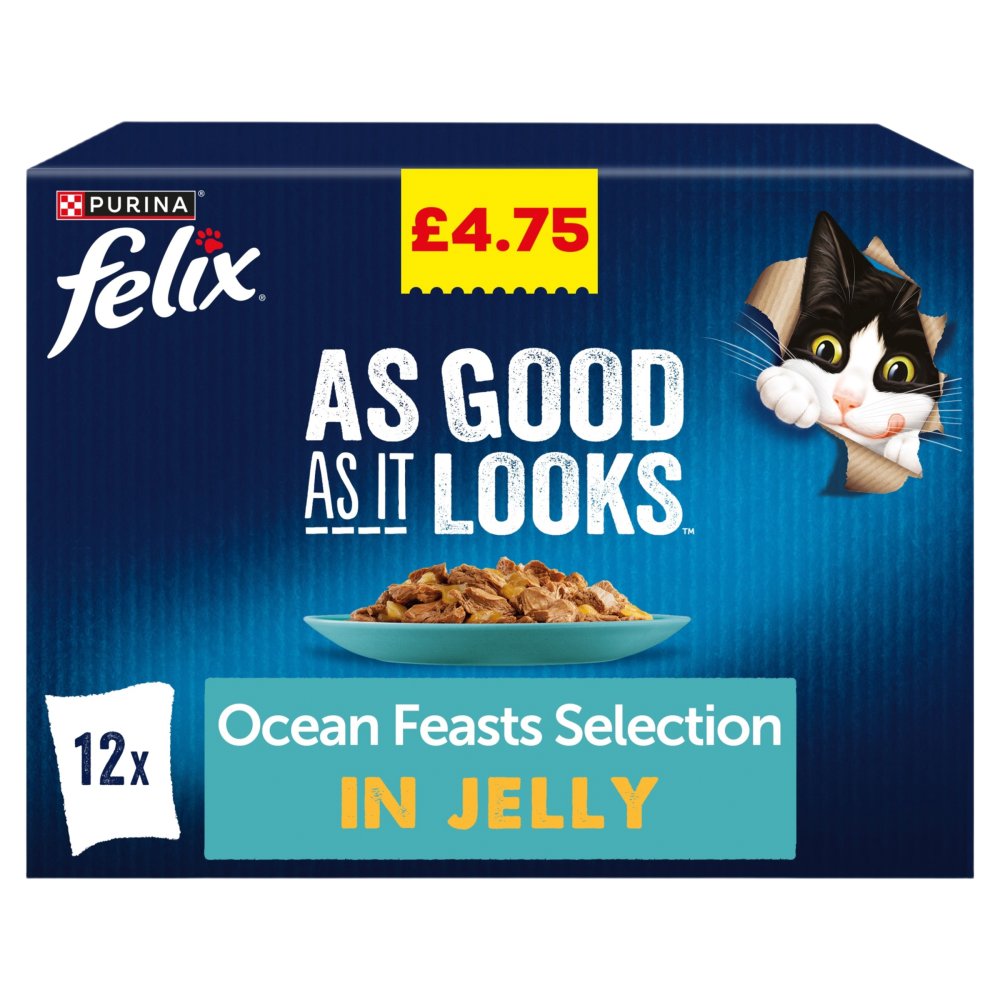 Felix As Good As It Looks Ocean Feast Selection in Jelly 12 x 85g (Pack of 4)