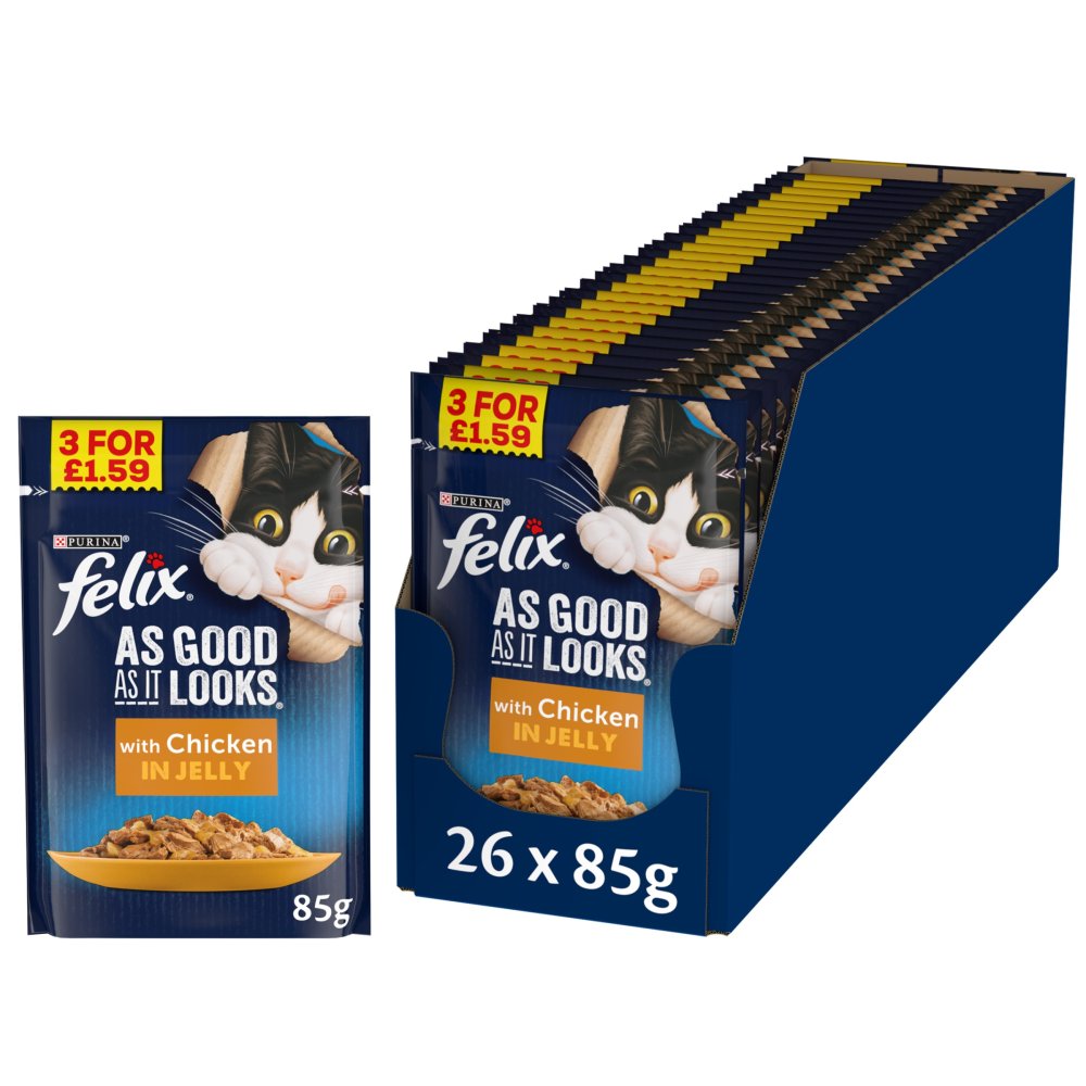 Felix As Good As It Looks with Chicken in Jelly 85g (Pack of 26)